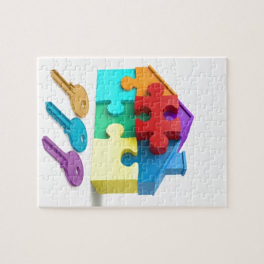 不動産、不動産仲介業者、不動産業者、新しい家 ジグソーパズル (横)