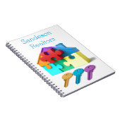 不動産、不動産仲介業者、不動産業者、新しい家 ノートブック (右側)