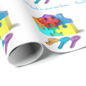 不動産、不動産仲介業者、不動産業者、新しい家 ラッピングペーパー (ロールコーナー)