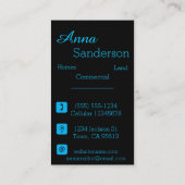 不動産、家および鍵の不動産仲介業者、不動産業者 名刺 (裏面)