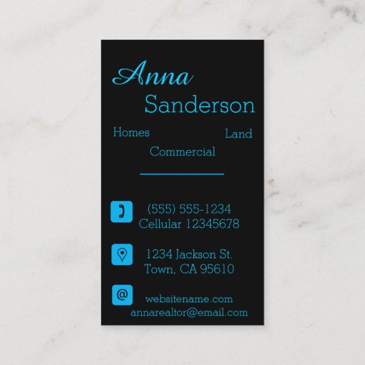 不動産、家および鍵の不動産仲介業者、不動産業者 名刺 (裏面)