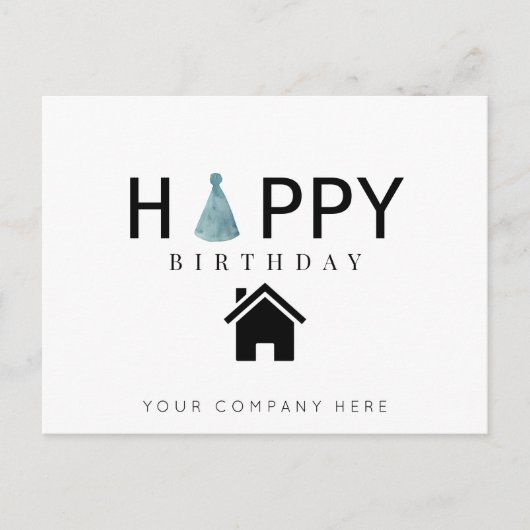 不動産 誕生日 ハット お誕生日おめでとう ポストカード (正面)