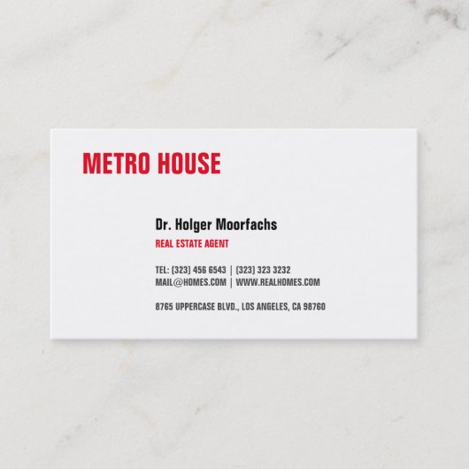 不動産 黒と赤 名刺 (正面)