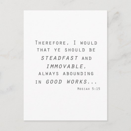 不動mosiah lds聖なる書物、 経典 ポストカード (正面)