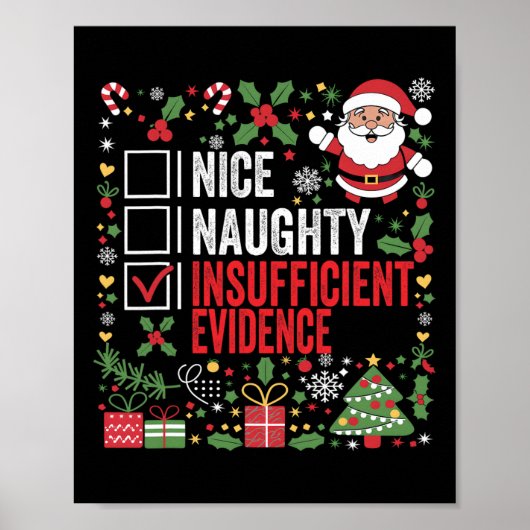 不十分ないけな証拠クリスマスサンタ ポスター (正面)