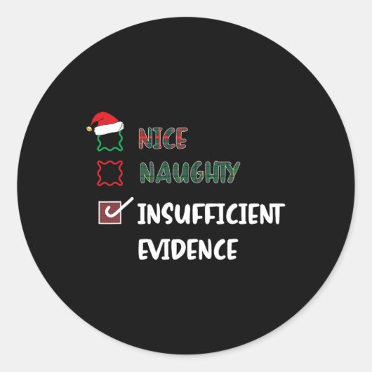 不十分ないけな証拠クリスマスサンタ ラウンドシール (正面)
