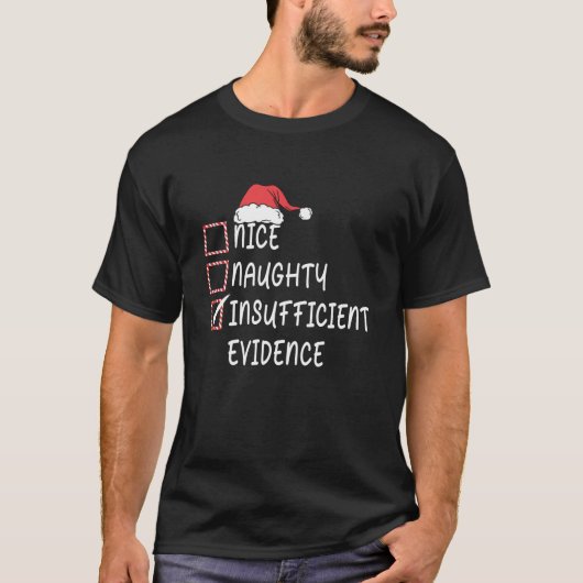 不十分ないけな証拠クリスマスサンタ Tシャツ (正面)