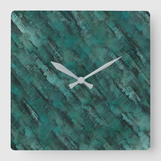 不十分なシアン石積み スクエア壁時計 (正面)