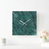 不十分なシアン石積み スクエア壁時計 (ホーム)