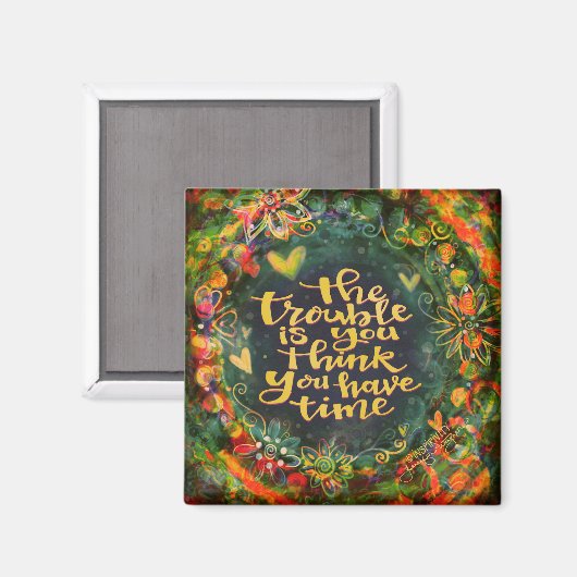 不十分な時間引用文カラフルトレンディー マグネット (正面/裏面)