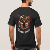 不可能なんてない 不死鳥はやり遂げるまで立ち上がる Tシャツ (裏面)
