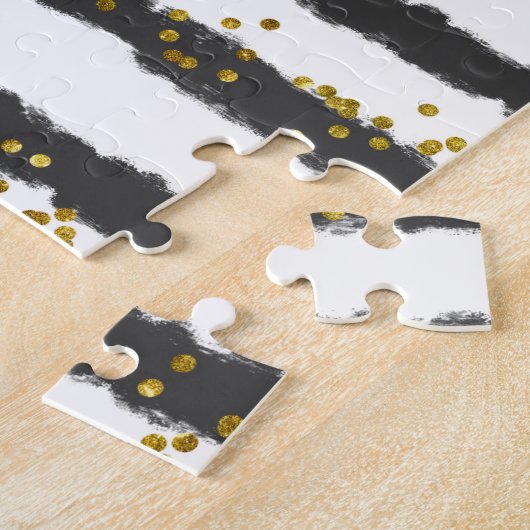 不可能なパズルブラックピンクおもしろいガギフト ジグソーパズル (側面)