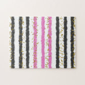 不可能なパズルブラックピンクおもしろいガギフト ジグソーパズル (横)