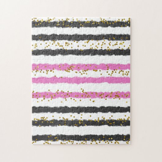 不可能なパズルブラックピンクおもしろいガギフト ジグソーパズル (縦)