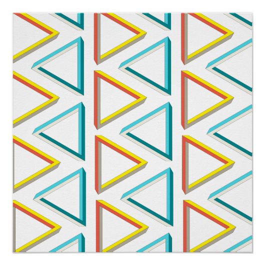不可能な三角形のオタク系のパターン ポスター (正面)