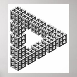 不可能な三角形の光学錯覚 ポスター