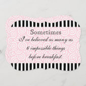 不可能な事黒およびピンク 招待状 (正面/裏面)