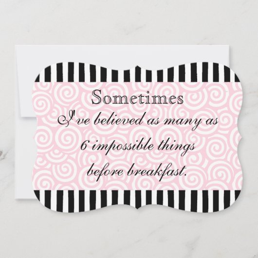 不可能な事黒およびピンク 招待状 (正面)