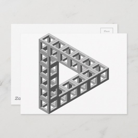 不可能な光学錯覚の三角形 ポストカード (正面/裏面)