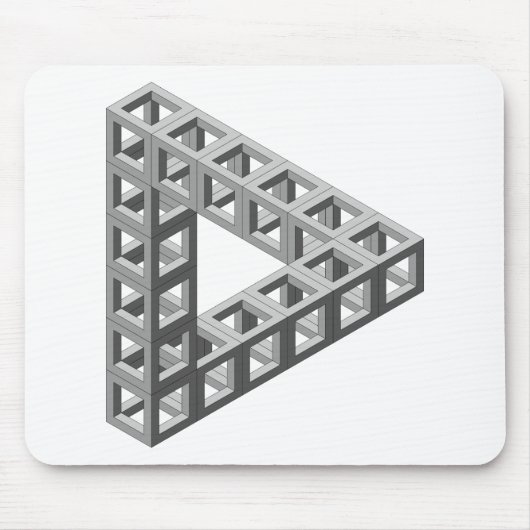 不可能な目の錯覚の三角形 マウスパッド (正面)