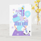 不可能な誕生日の積み重ねNo.1の冬 カード (黄色い花)