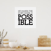 不可能に可能な福音ことわざAesthetti ポスター (キッチン)
