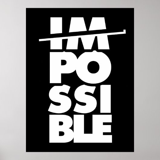 不可能の可能性やる気を起こさせる語 ポスター (正面)