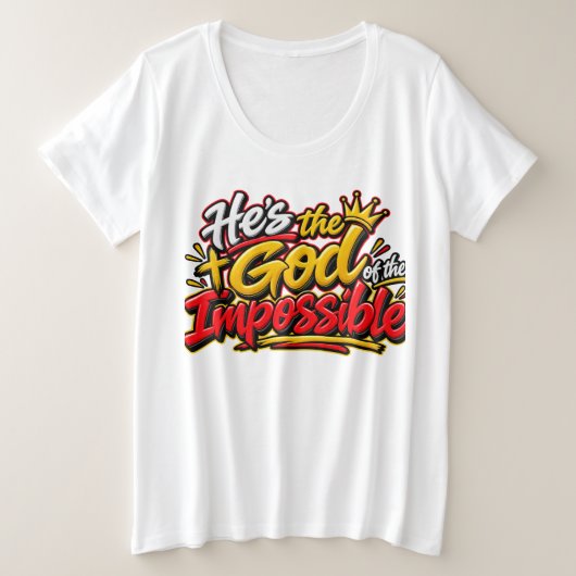 不可能の神様 プラスサイズTシャツ (デザイン正面)