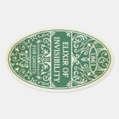 不可視性の一服のステッカーの緑のエリクシル 楕円形シール (正面)