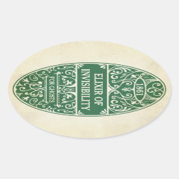 不可視性の一服のステッカーの緑のエリクシル 楕円形シール