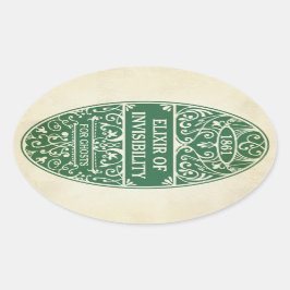 不可視性の一服のステッカーの緑のエリクシル 楕円形シール