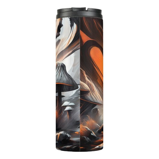 不可解なエレガンス：抽象芸術キノコ タンブラー (裏面)