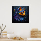 不可解な猫の一見 – AIが作成 ポスター (キッチン)