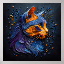 不可解な猫の一見 – AIが作成 ポスター