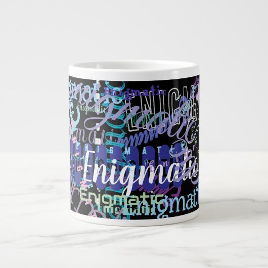 不可解カスタムな単語/名前 ジャンボコーヒーマグカップ (正面)