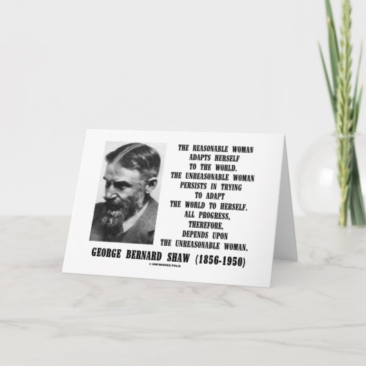 不合理な女性の進歩G.B.ショウQuote カード (正面)