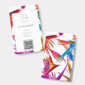 不吉なカラフル熱帯性従業員名 バッジ (Front & Back)