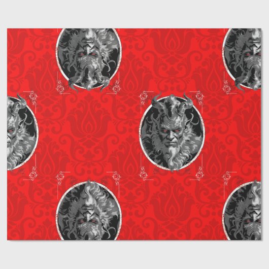 不吉なクリスマスクランパスレッド・ダマスク ラッピングペーパー (フラット)