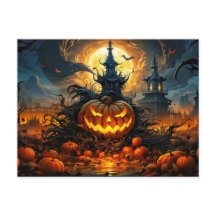 不吉な白熱［赤熱］光を放つハッピーハローウィン