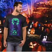 不吉な目ブラックキャットハロウィーン Tシャツ