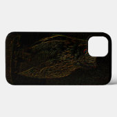 不吉な黒いフクロウ白熱［赤熱］光を放つの目を黒 Case-Mate iPhoneケース (裏面 (横))