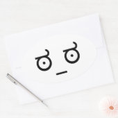 不同意のಠ_ಠの見て下さい 楕円形シール (封筒)