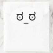 不同意のಠ_ಠの見て下さい 楕円形シール (バッグ)