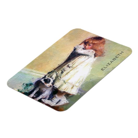 不名誉なヴィンテージ油絵パーソナライズされた マグネット (左側)