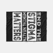 不名誉な精神衛生問題を終わらせる フリースブランケット (正面(横))