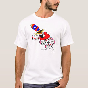不名誉の入れ墨の前に心臓死によって刺して下さい Tシャツ
