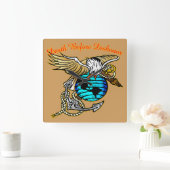 不名誉の前のバダッツイーグル死 スクエア壁時計 (ホーム)