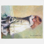 不名誉ヴィンテージ油彩画最高傑作 フリースブランケット (正面(横))