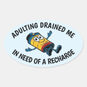 不和おもしろい闘ステッカー 楕円形シール (正面)