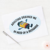 不和おもしろい闘ステッカー 楕円形シール (封筒)